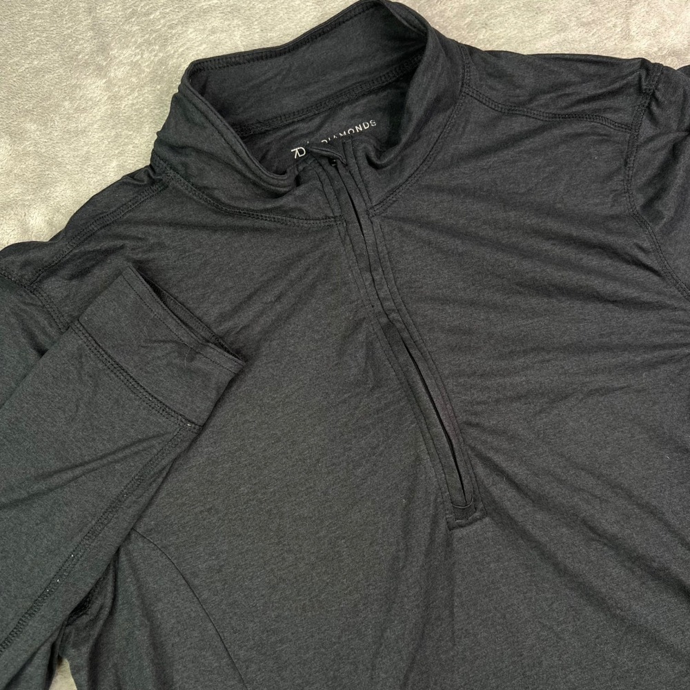 7 Diamonds Core Quarter Zip Pullover Mens Medium Charcoal Gray Heathered Tech